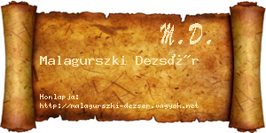 Malagurszki Dezsér névjegykártya